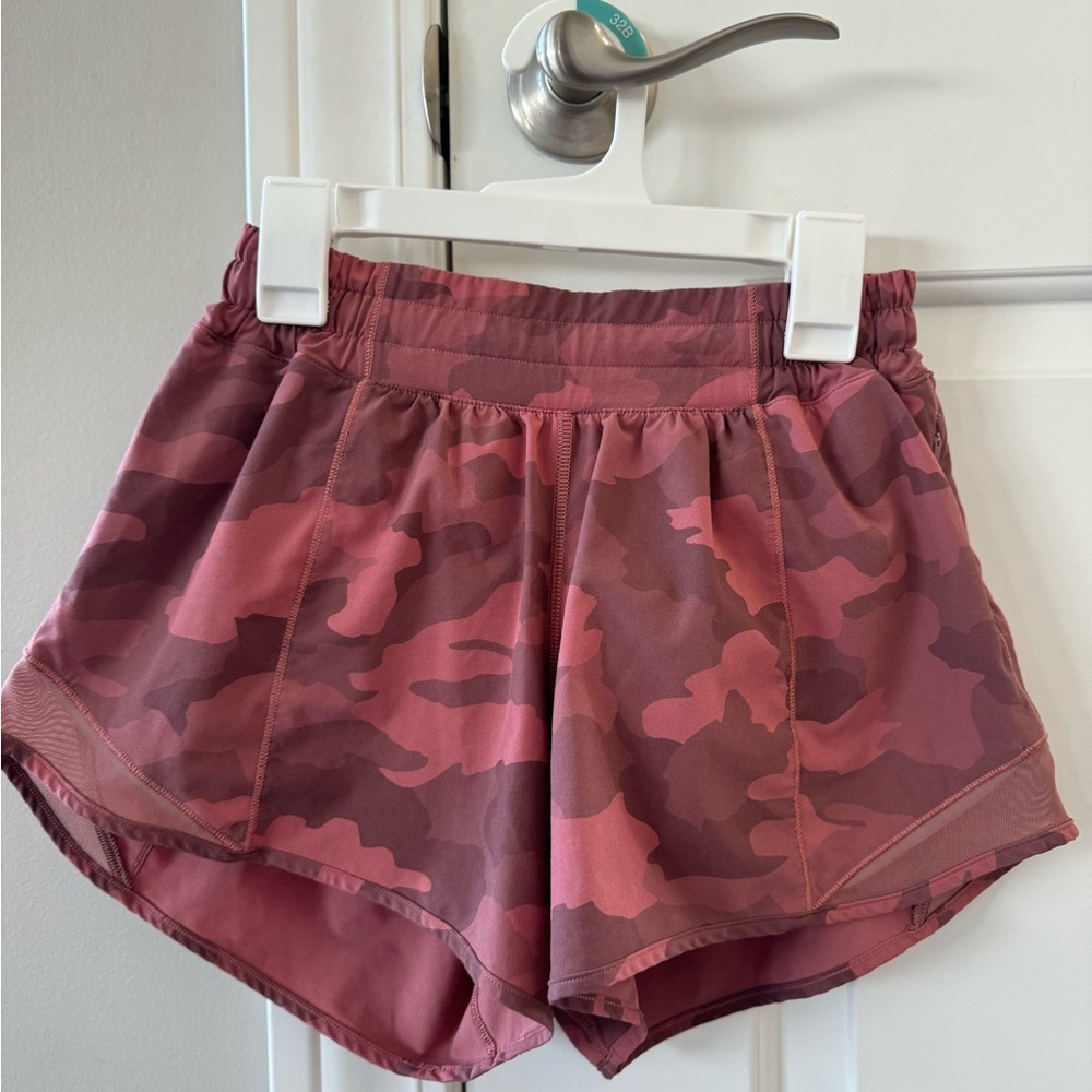 lululemon athletica Pink Camo Athletic Shorts